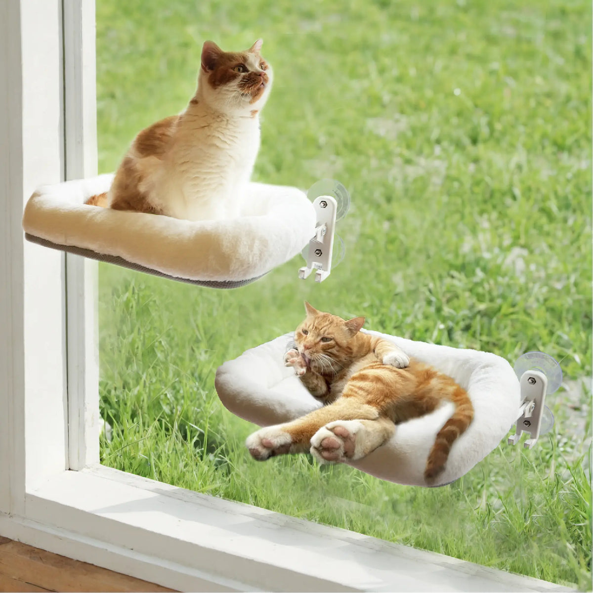 Winter Cat Hammock,Detachable Pet Bed, Neck Support, 4 Suction Cups, Sunbathing Spot for Indoor Cats & Small Pets