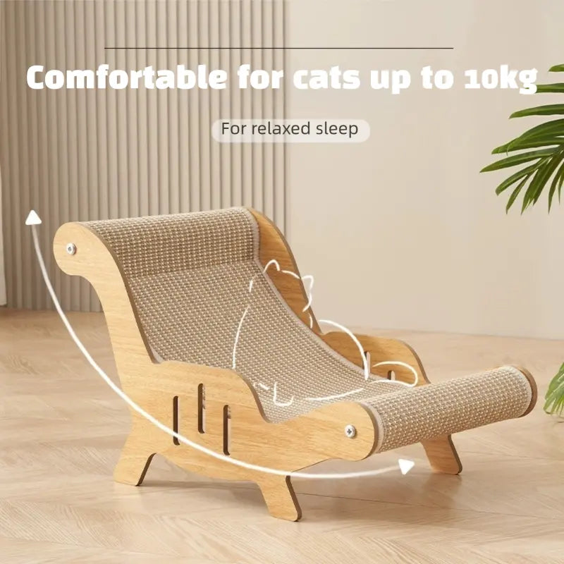 2-In-1 Sisal Cat Scratcher with Hammock & Lounge Chair