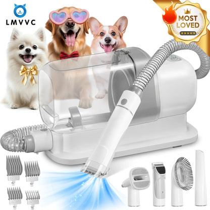 LMVVC Deshedding Pet Grooming Kit with Vacuum - Deshed Tool, Vacuum Mode, Capture 99% Hair, Very Little Noise, Beauty/Hair Care for Poodle Puppies, Dog & Cat Grooming Supplies