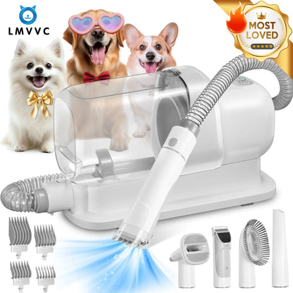 LMVVC Deshedding Pet Grooming Kit with Vacuum - Deshed Tool, Vacuum Mode, Capture 99% Hair, Very Little Noise, Beauty/Hair Care for Poodle Puppies, Dog & Cat Grooming Supplies