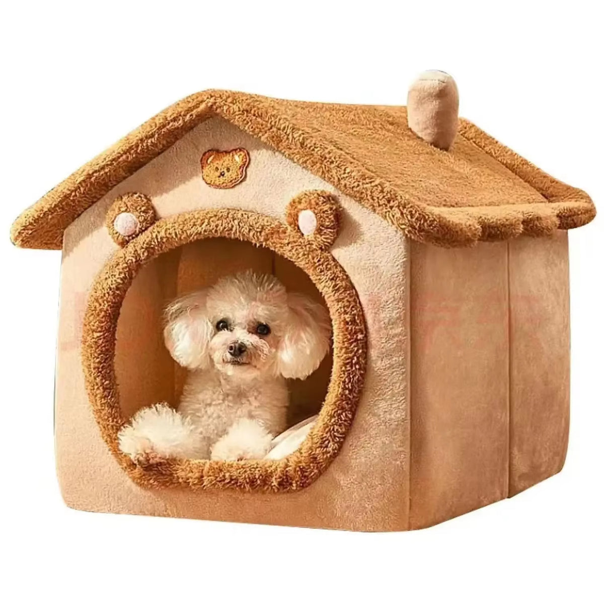 Indoor Dog & Cat House – Warm Tent Bed with Removable, Washable Cushion, All-Season
