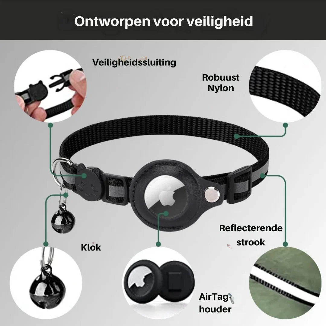 Cat GPS Tracking Collar – Quick-Release, Reflective for Nighttime Safety