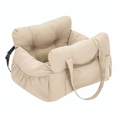 Dog Car Seat with Safety Belt - Non-Slip Pet Car Bed for Small Dogs, Washable Travel Carrier with Secure Straps for Safe Car