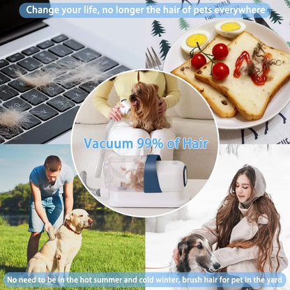 LMVVC Deshedding Pet Grooming Kit with Vacuum - Deshed Tool, Vacuum Mode, Capture 99% Hair, Very Little Noise, Beauty/Hair Care for Poodle Puppies, Dog & Cat Grooming Supplies