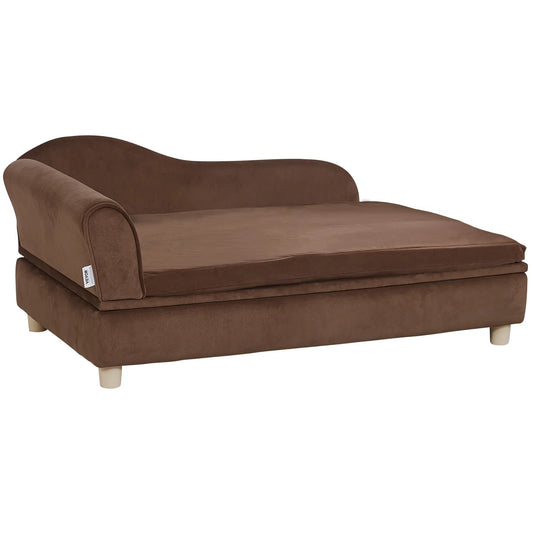 【Backtoschool】Vevor Pet Sofa, Dog Couch for Large-Sized Dogs and Cats, Soft Velvety Dog Sofa Bed, 110 Lbs Loading Cat Sofa, Dark Brown