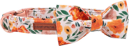 Floral Dog Collar with Bowtie – Adjustable, Comfortable, for Small, Medium & Large Dogs and Cats