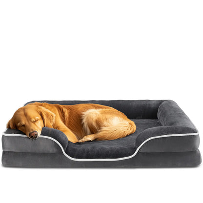 Orthopedic Memory Foam Dog Bed for Large Breeds - Cushioning, Firm Joint Relief Support, Washable