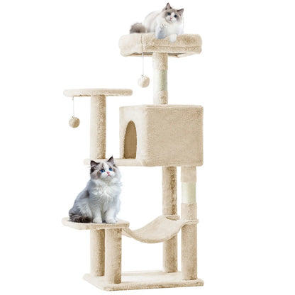 Tall Multi-Level Cat Tree – Sisal Scratching Post, Climbing Ladder, Large Condo