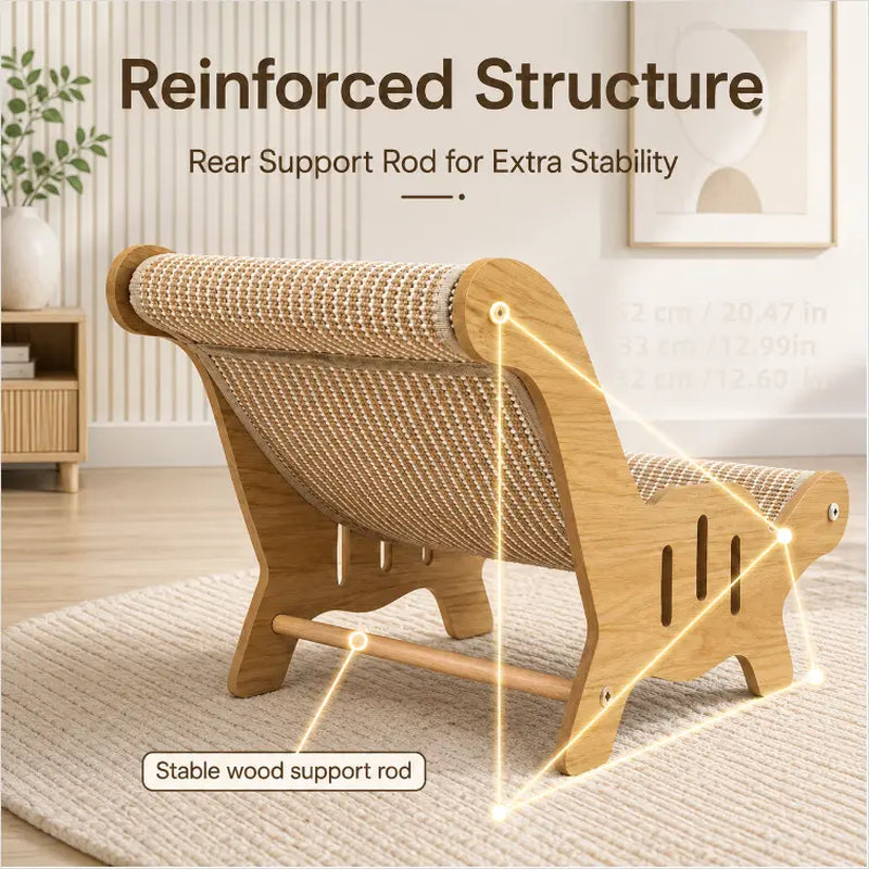 2-In-1 Sisal Cat Scratcher with Hammock & Lounge Chair
