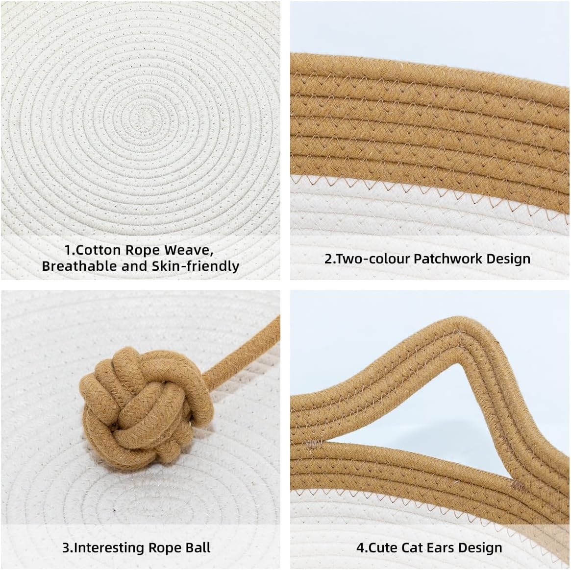 Handwoven Cotton Rope Cat Basket Bed
