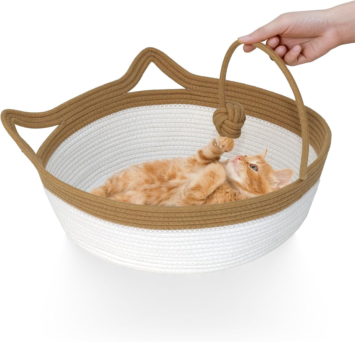 Handwoven Cotton Rope Cat Basket Bed