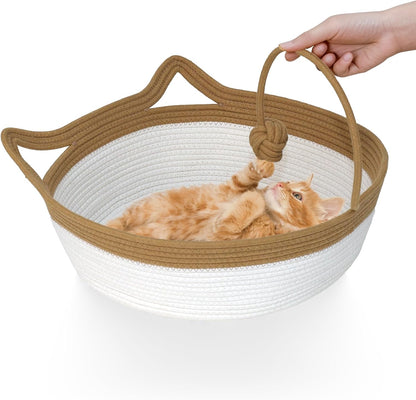 Handwoven Cotton Rope Cat Basket Bed