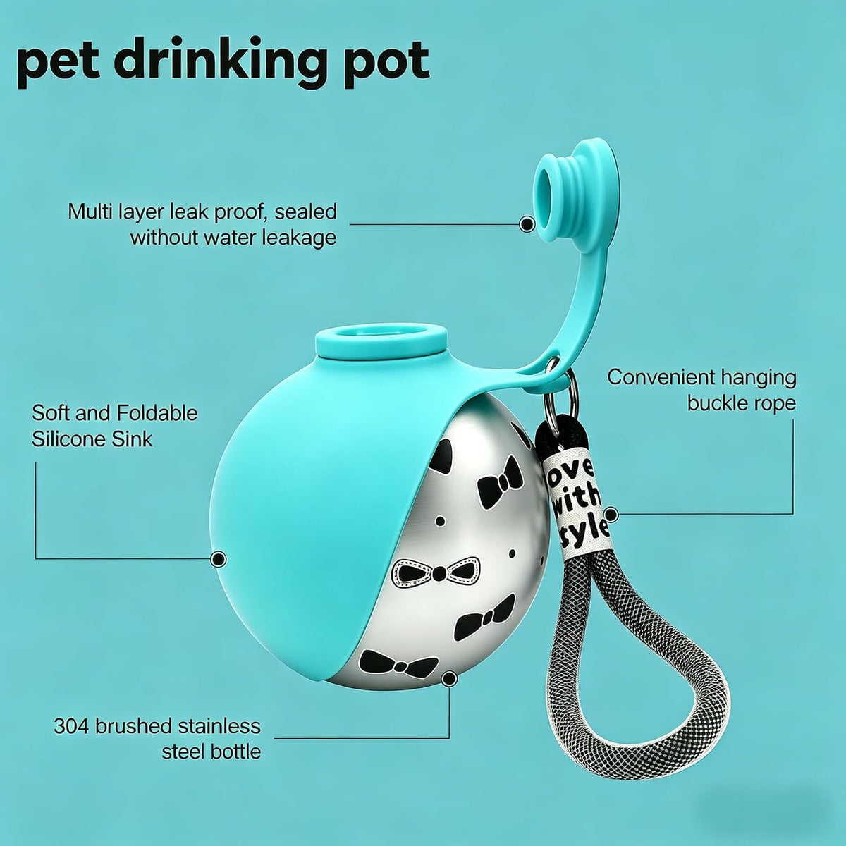 2-In-1 Portable Dog Water Bottle with Bowl