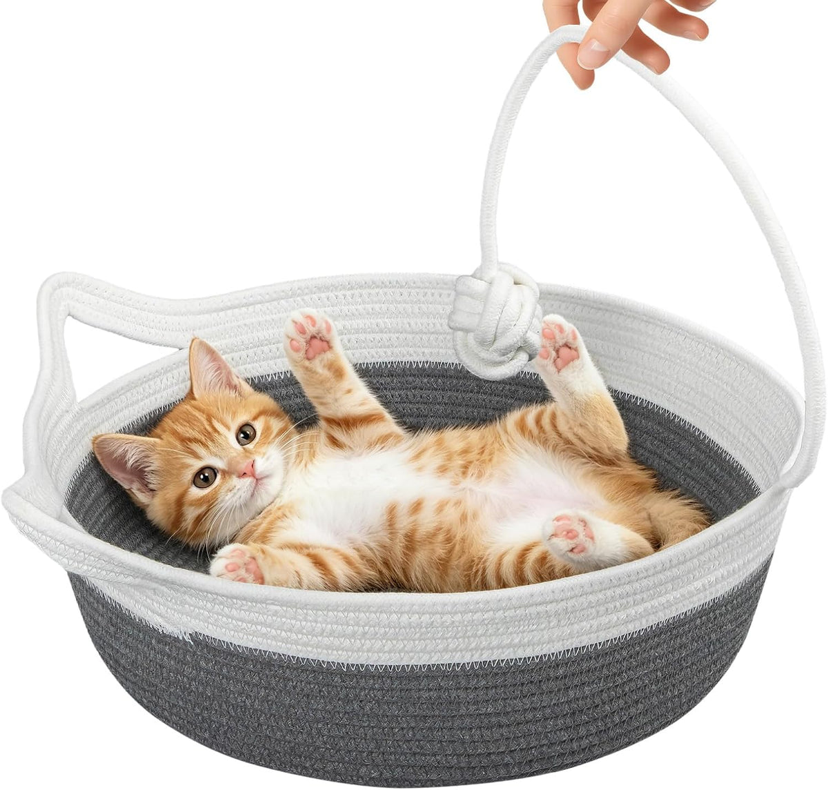 Handwoven Cotton Rope Cat Basket Bed