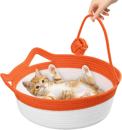Handwoven Cotton Rope Cat Basket Bed