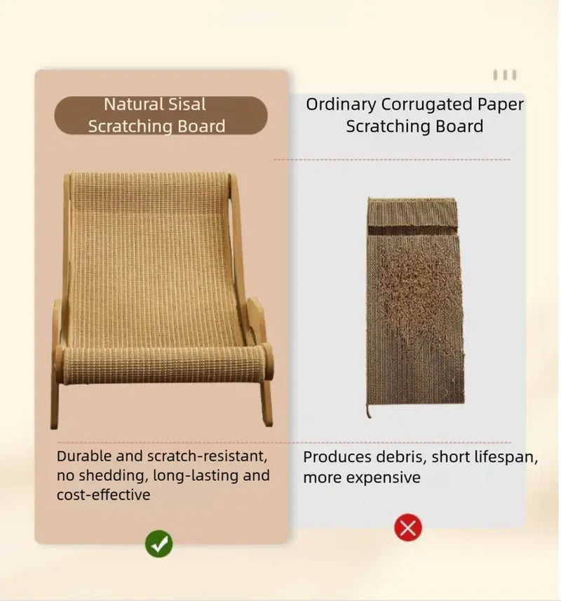2-In-1 Sisal Cat Scratcher with Hammock & Lounge Chair