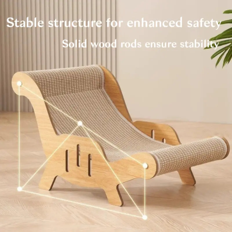 2-In-1 Sisal Cat Scratcher with Hammock & Lounge Chair