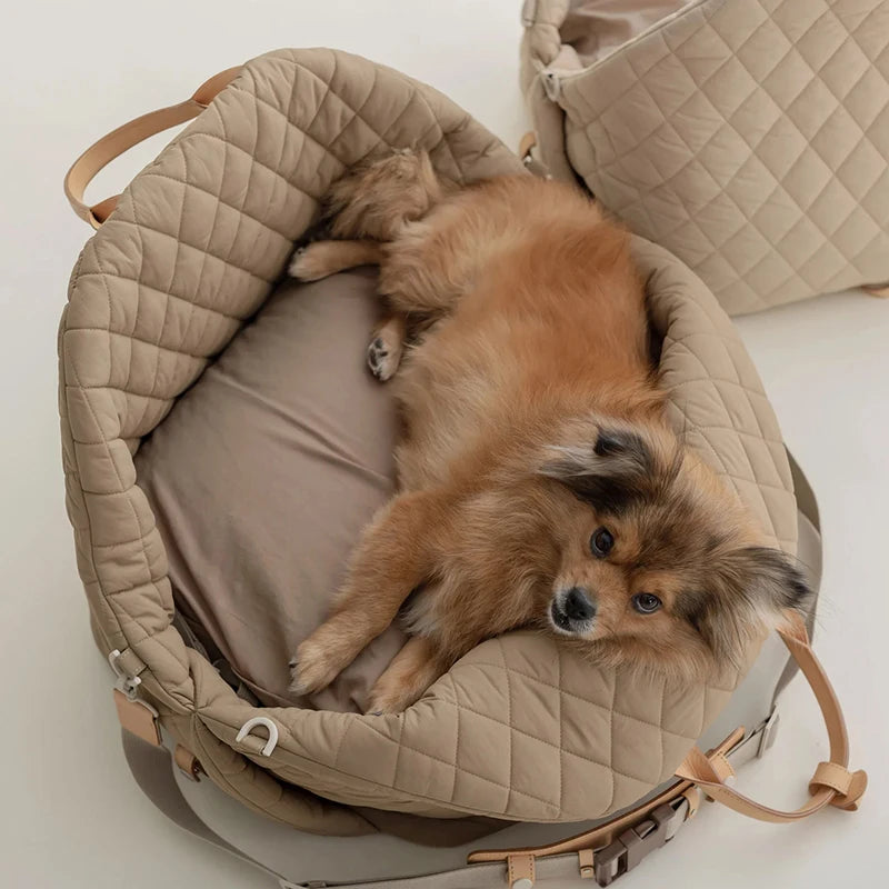 Dog Carrier Purse Luxury Car Seat Pet Travel Bed for Small Dogs Cat Portable Washable Puppy Carrier