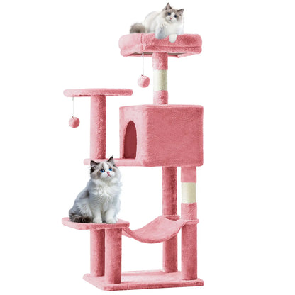 Tall Multi-Level Cat Tree – Sisal Scratching Post, Climbing Ladder, Large Condo