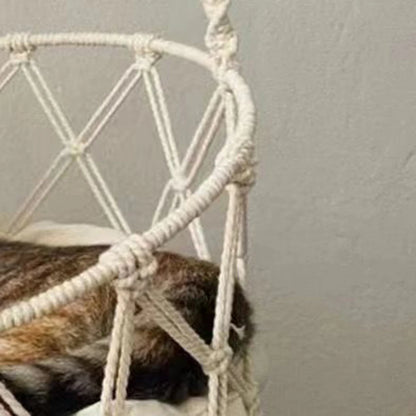 1PC Winter Hand-Woven Kitten Hammock Hanging Cat Bed Bohemian Belt Hanging Kit Upholstery Cat Litter