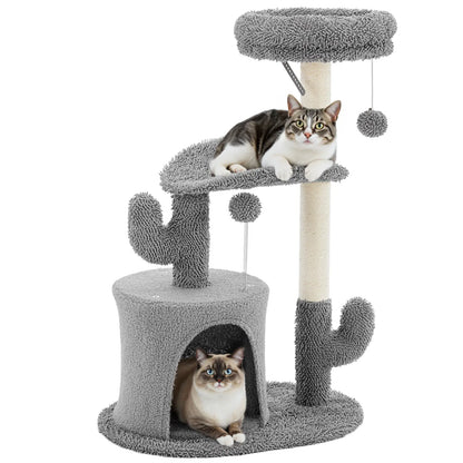 Tall Multi-Level Cat Tree – Sisal Scratching Post, Climbing Ladder, Large Condo