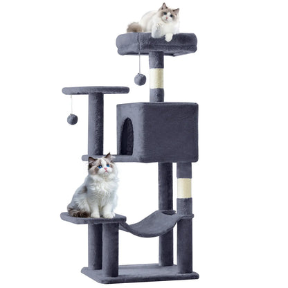 Tall Multi-Level Cat Tree – Sisal Scratching Post, Climbing Ladder, Large Condo