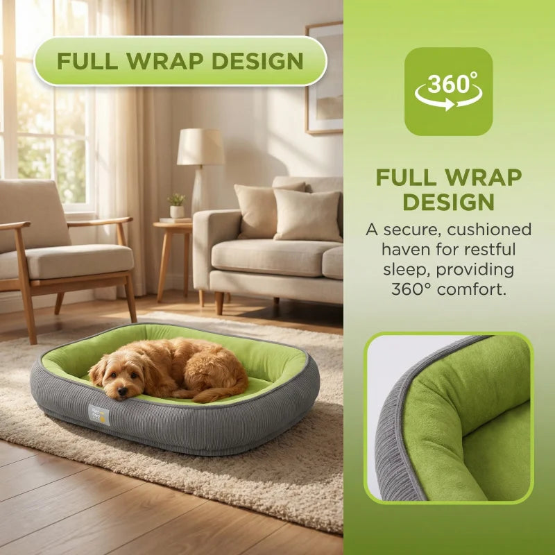 Plush Pet Bed for Dogs & Cats — Soft Cushioned Basket, Small to Large
