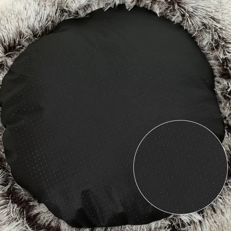 2-in-1 Winter Plush Cat Bed – Round, Warm Cushion & Cave for Cats & Small Dogs